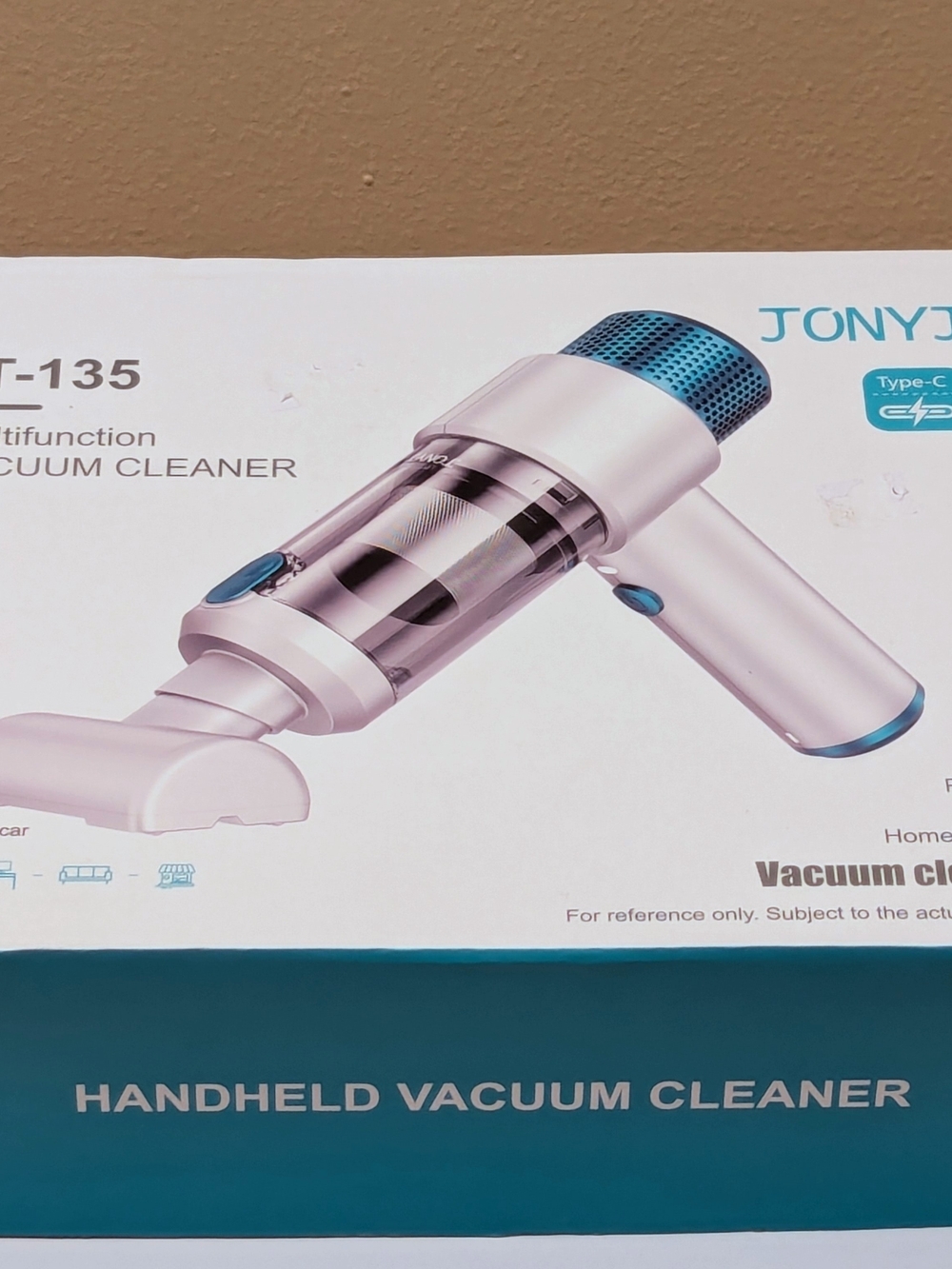 JONYJ LT-135 Cordless Handheld Car Vacuum Cleaner 2-in-1 Mini Air Duster - New
